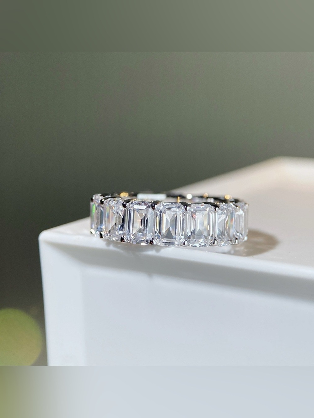 925 Sterling Silver Zircon Geometric Ring